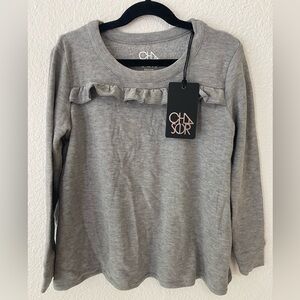 Chaser Kids- Girls Cozy Knit Long Sleeve Ruffle Yoke Pullover NWT Size 6